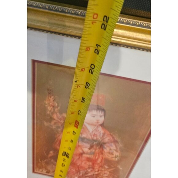 Vintage Print Edna Hibel Limited Edition Asian Girl 22"x15" Gold Frame 1274/2000 - Picture 4 of 10